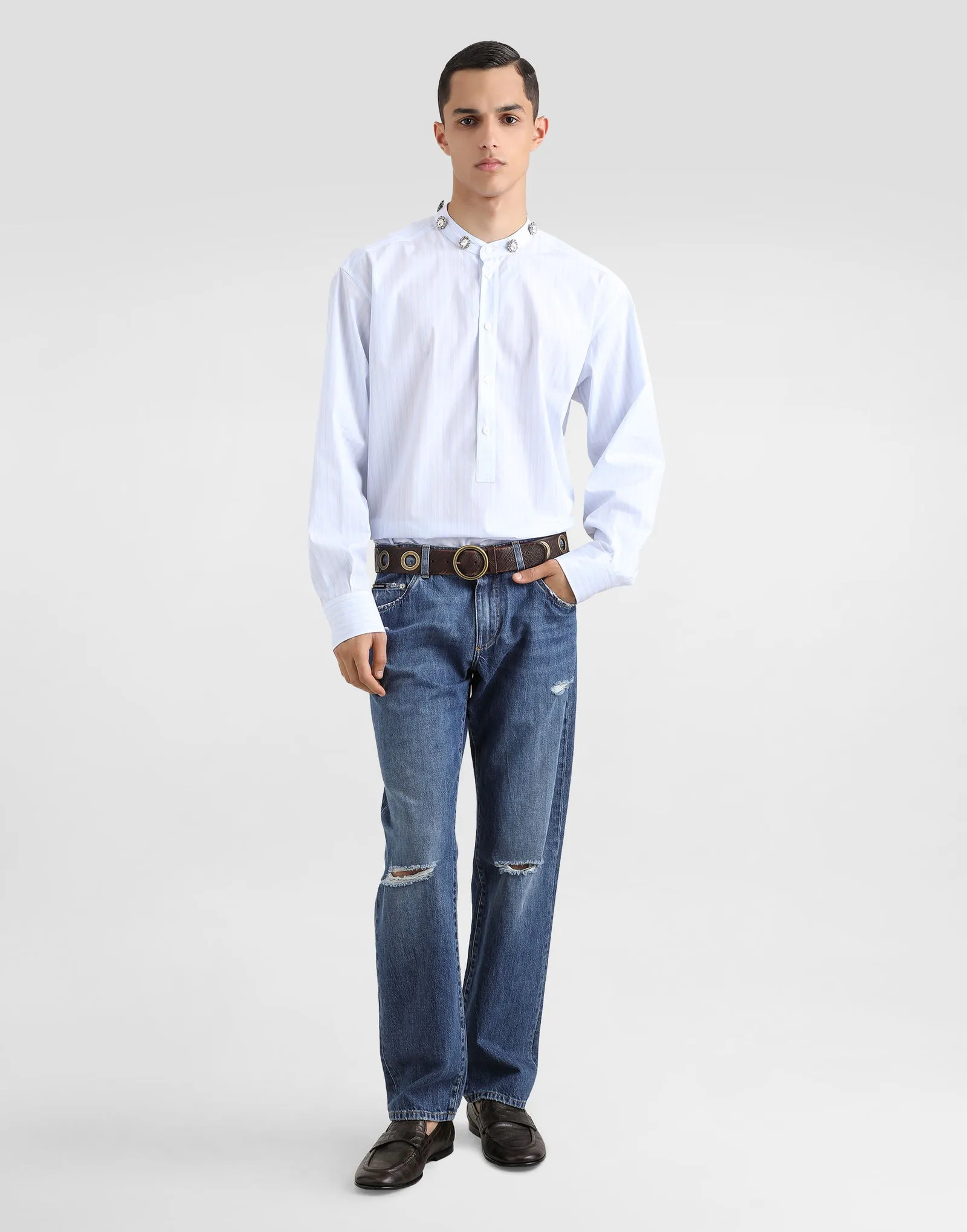 Jeans Dolce & Gabbana Classic Cotton Jeans With Distressing GP02XDG8ME8S9001