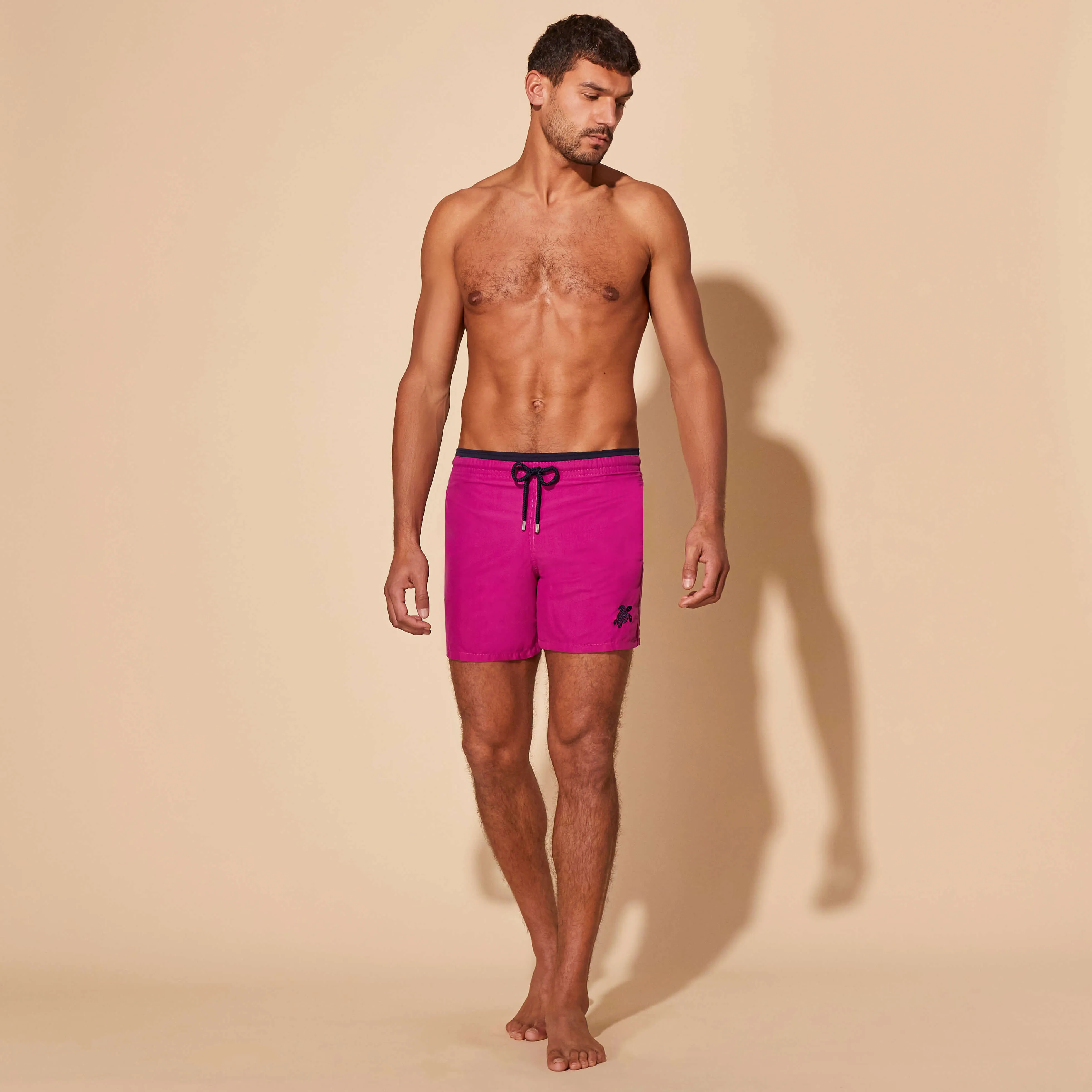 Zweifarbige Solid Bicolore Badeshorts für Herren