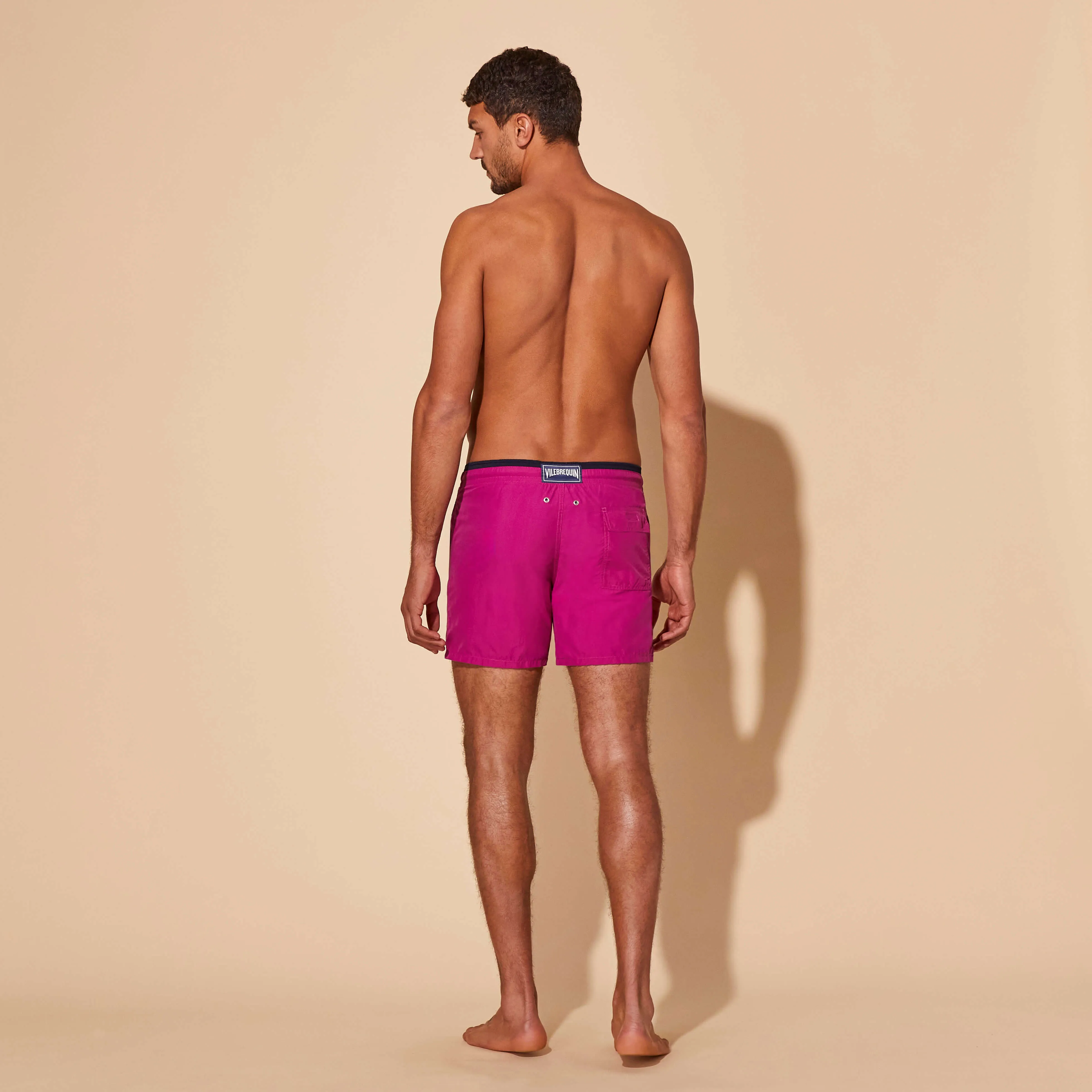 Zweifarbige Solid Bicolore Badeshorts für Herren